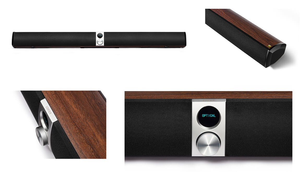 Different parts of S70DB Soundbar and Subwoofer are on display.